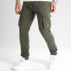 Meilleure affaire ⭐ Pantalon Cargo XQ05 Vert Kaki de John H 🌟