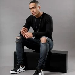 Grosses soldes 🔥 Pull ZW002 Noir de John H 🛒 -John H Soldes john h 201825 ZW002 BLACK 20200207T144009 06