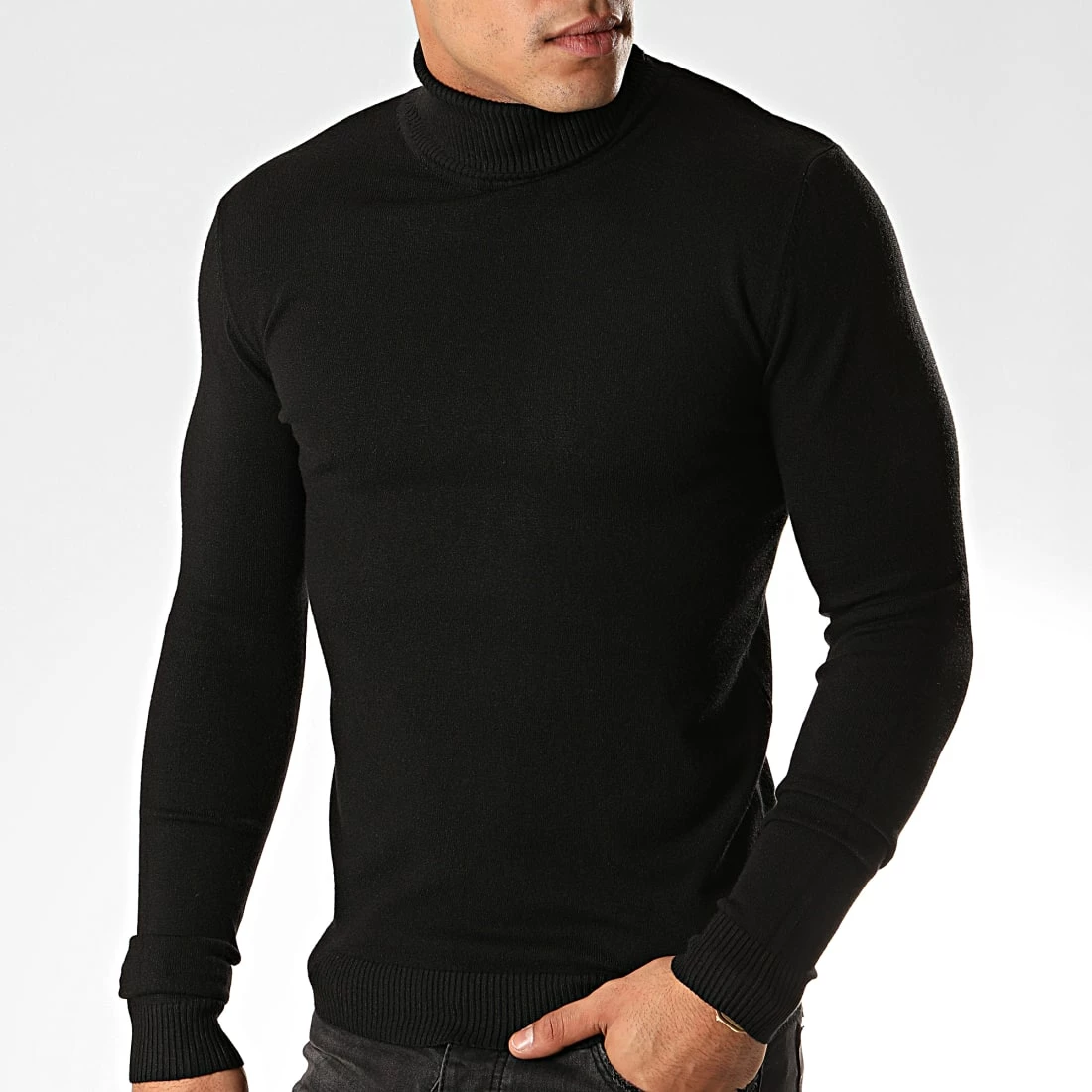 Meilleure vente 👍 Pull Col Roulé ZW001 Noir de John H 🌟 2 Meilleure vente 👍 Pull Col Roulé ZW001 Noir de John H 🌟