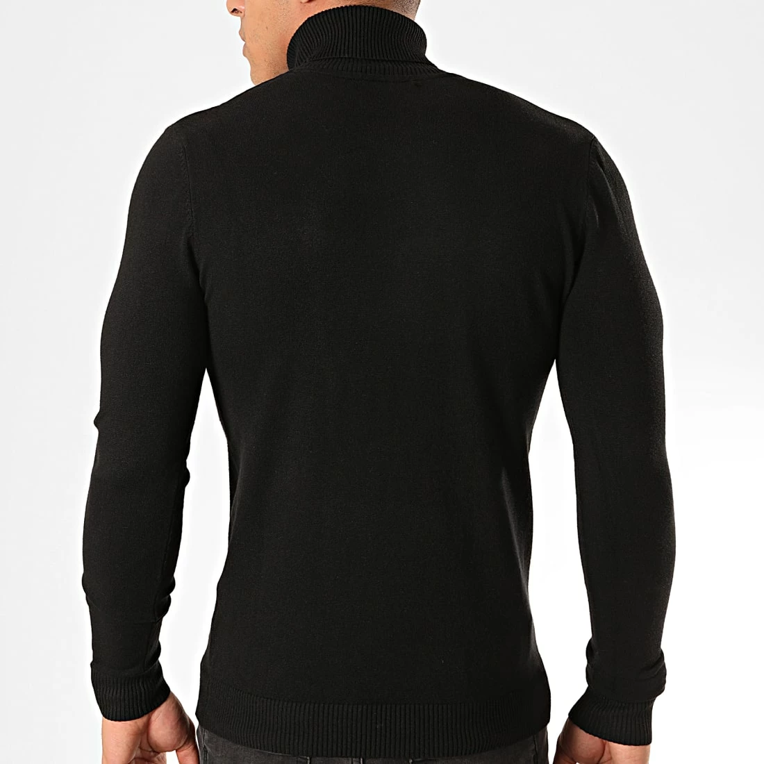 Meilleure vente 👍 Pull Col Roulé ZW001 Noir de John H 🌟 5 Meilleure vente 👍 Pull Col Roulé ZW001 Noir de John H 🌟 – Image 4