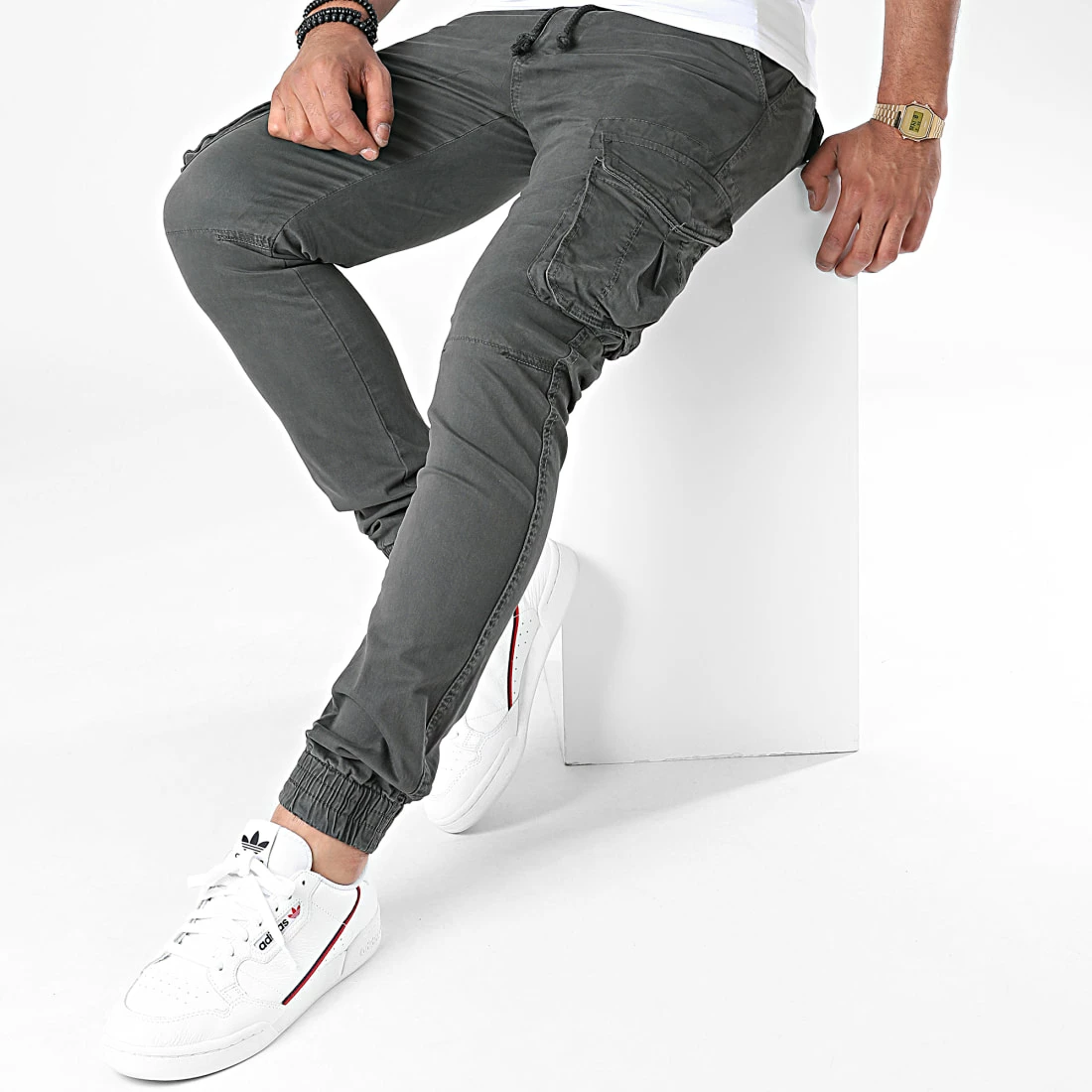 Remise 🎁 Pantalon Cargo XQ05 Gris Foncé de John H 💯 5 Remise 🎁 Pantalon Cargo XQ05 Gris Foncé de John H 💯 – Image 3