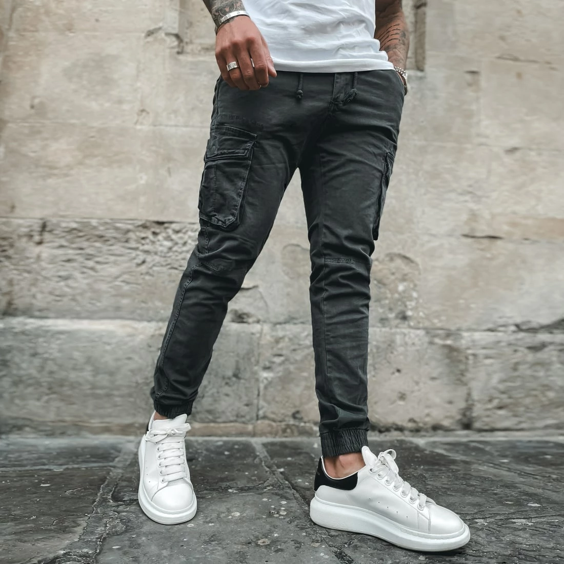 Remise 🎁 Pantalon Cargo XQ05 Gris Foncé de John H 💯 10 Remise 🎁 Pantalon Cargo XQ05 Gris Foncé de John H 💯 – Image 8