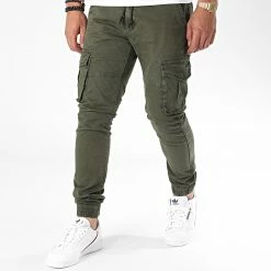 Coupon 👍 Pantalon Cargo XQ03 Vert Kaki de John H ⌛