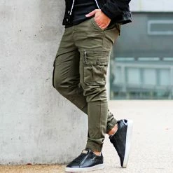 Tout neuf 🛒 Pantalon Cargo XQ01 Vert Kaki de John H ✔️ -John H Soldes john h 223073 XQ01 GREEN TPDT 20211207T081649 06