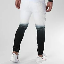 De gros ❤️ Jogger Pant Jean P7680 Blanc Noir Dégradé de John H 🎉 -John H Soldes john h 225468 P7680 WHITE 20200717T085802 04