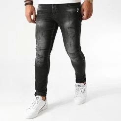 Nouveau 🔥 Jean Skinny Fit P253 Noir de John H 😍