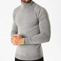 Le moins cher 🥰 Pull Col Roulé ZW001 Gris Chiné de John H ⭐ -John H Soldes john h 234037 ZW001 GREY 20200922T155630 03