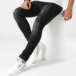 Nouveau 💯 Jean Skinny 20-2012 Gris Anthracite de John H ⌛ -John H Soldes john h 243790 20 2012 20201221T161712 03