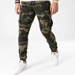 Sortie 😀 Jogger Pant P681 Vert Kaki Camo de John H 🎁