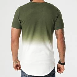 Meilleure affaire 😍 Tee 👚 Shirt Oversize XW931 Vert Kaki Blanc Dégradé de John H 🛒 -John H Soldes john h 252559 XW931 GREEN 20210217T162628 04