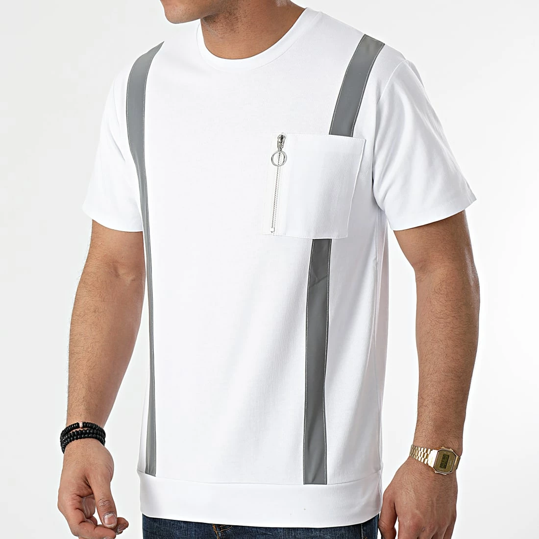 Budget 👏 Tee 👕 Shirt Poche XW915 Blanc Réfléchissant de John H ⭐ 6 Budget 👏 Tee 👕 Shirt Poche XW915 Blanc Réfléchissant de John H ⭐ – Image 4