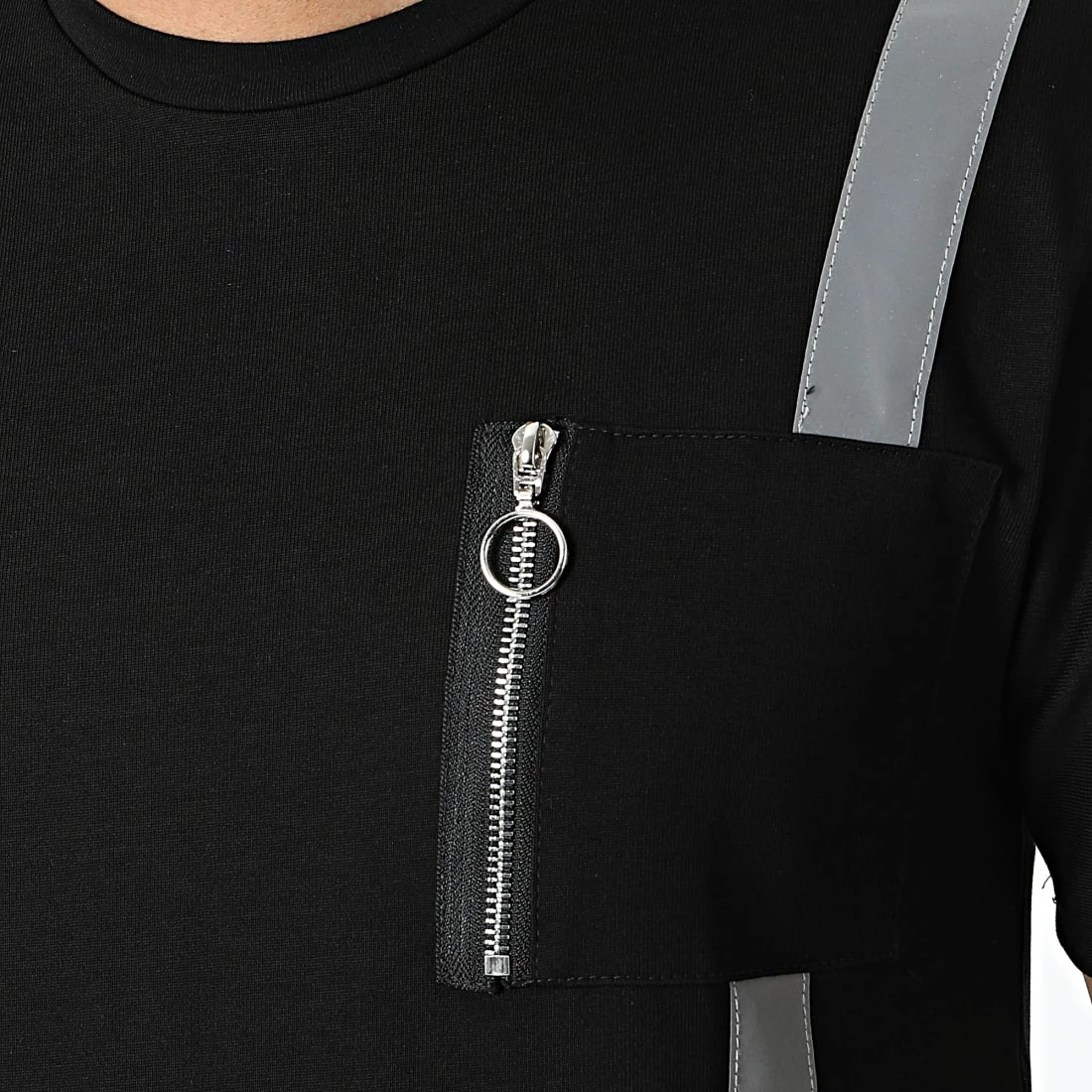 Grosses soldes 😉 Tee 👕 Shirt Poche XW915 Noir Réfléchissant de John H ⭐ 4 Grosses soldes 😉 Tee 👕 Shirt Poche XW915 Noir Réfléchissant de John H ⭐ – Image 2