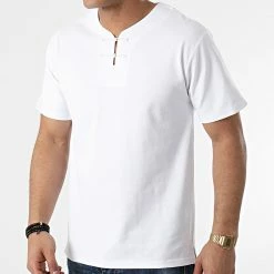 Nouveau ✔️ Tee 👚 Shirt Oversize XW923 Blanc Réfléchissant de John H 🛒