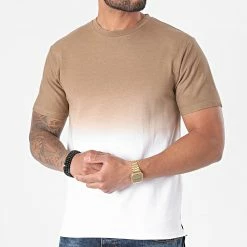 De gros 🎁 Tee 👚 Shirt Oversize T110 Blanc Camel Dégradé de John H 🥰