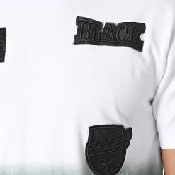 Promo ✔️ Tee 👚 Shirt Oversize T113 Blanc Noir Dégradé de John H 😉 -John H Soldes john h 262630 T113 WHITE BLACK 20210421T154752 02