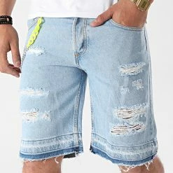 Coupon ⭐ Short Jean SEU502 Bleu Wash de John H 🔥