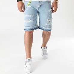 Coupon ⭐ Short Jean SEU502 Bleu Wash de John H 🔥 -John H Soldes john h 266185 SEU502 09 20210519T134957 03