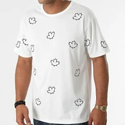 Sortie 🤩 Tee 👚 Shirt Floral T127 Blanc de John H 🎉 -John H Soldes john h 270624 T127 WHITE BLACK 20210623T155038 01