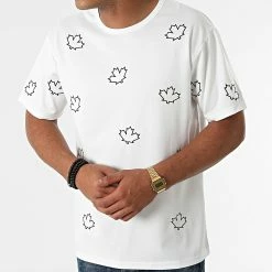 Sortie 🤩 Tee 👚 Shirt Floral T127 Blanc de John H 🎉