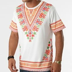 Top 10 ⌛ Tee 👕 Shirt T132 Blanc Orange de John H 🎁