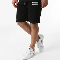 De gros 🎁 Ensemble Tee 👚 Shirt Short Jogging Réfléchissant P2178 Noir de John H 🌟 -John H Soldes john h 274020 P2178 BLACK 20210803T140250 05