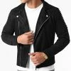 Nouveau 👏 Veste Biker Suédine 7652 Noir de John H ✔️ -John H Soldes john h 275883 7652 BLACK 20210727T153702 01