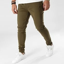 Meilleur prix 🛒 Pantalon Chino P5532 Vert Kaki de John H 🤩