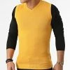 Offres 👍 Pull Col V Sans Manches ZW012 Jaune Moutarde de John H 😍 -John H Soldes john h 288505 ZW012 YELLOW 20211108T161644 01