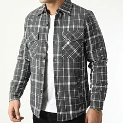 Grosses soldes 🔥 Surchemise A Carreaux 3105 Gris Anthracite Blanc de John H ✔️ -John H Soldes john h 294321 3105 GREY 20211209T153933 03