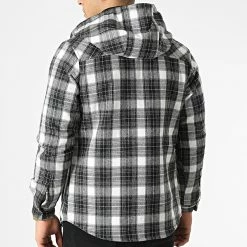 Acheter 🥰 Surchemise Capuche A Carreaux 3115 Gris Blanc de John H ⌛ -John H Soldes john h 294332 3115 GREY 20211209T153911 04
