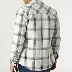 Promo 🥰 Surchemise A Carreaux 3106 Beige Noir de John H 👍 -John H Soldes john h 294336 3106 WHITE 20211208T161637 04