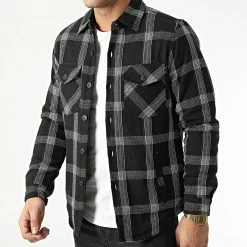 Grosses soldes ❤️ Surchemise A Carreaux 3101 Noir Blanc de John H ✨ -John H Soldes john h 294340 3101 BLACK 20211208T161201 03