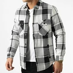 Sortie ✔️ Surchemise A Carreaux 3102 Gris de John H ✨ -John H Soldes john h 294341 3102 GREY 20211208T162119 03