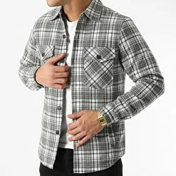 Tout neuf 👏 Surchemise A Carreaux 3108 Gris de John H ⭐