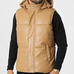 Acheter 😉 Doudoune Sans Manches A Capuche M2110 Camel de John H ✔️