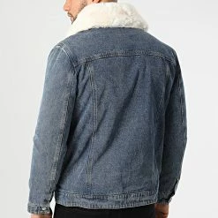 Budget 👍 Veste Jean A Col Fourrure M2106 Bleu Denim de John H 🧨 -John H Soldes john h 294433 M2106 BLUE 20211213T111429 04