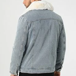 Meilleur prix 💯 Veste Jean A Col Fourrure M2106 Bleu Wash de John H ⌛ -John H Soldes john h 294434 M2106 LT BLUE 20211213T111444 04