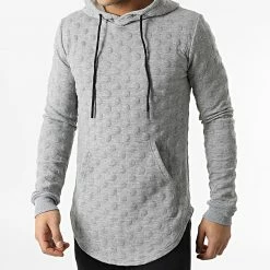 Grosses soldes ✔️ Sweat Capuche Oversize DD25 Gris Chiné de John H 🎉