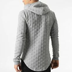 Grosses soldes ✔️ Sweat Capuche Oversize DD25 Gris Chiné de John H 🎉 -John H Soldes john h 294722 DD25 LIGHT GREY 20211209T160902 04