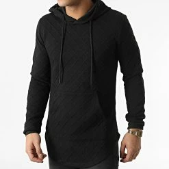Meilleure vente ⭐ Sweat Capuche Oversize A Carreaux DD42 Noir de John H 🥰 -John H Soldes john h 294763 DD42 BLACK 20211210T150954 01