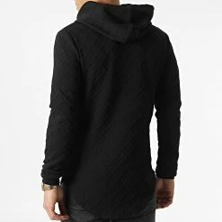 Meilleure vente ⭐ Sweat Capuche Oversize A Carreaux DD42 Noir de John H 🥰 -John H Soldes john h 294763 DD42 BLACK 20211210T150958 04
