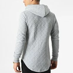 Bon marché 🤩 Sweat Capuche Oversize A Carreaux DD42 Gris Chiné de John H 👍 -John H Soldes john h 294766 DD42 LIGHT GRAY 20211209T160939 04