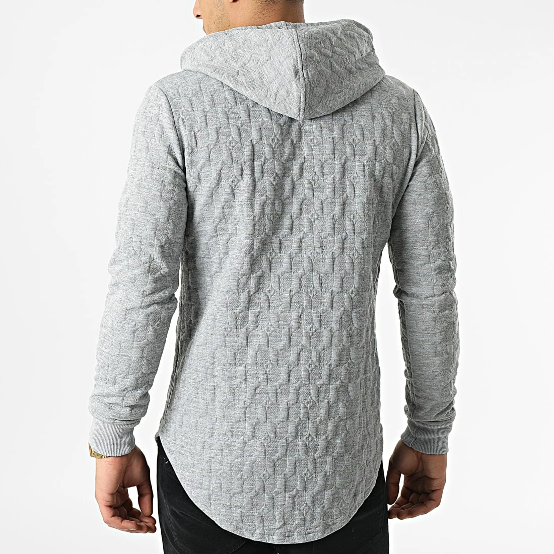 Budget 👍 Sweat Capuche Oversize DD21 Gris Chiné de John H 😀 6 Budget 👍 Sweat Capuche Oversize DD21 Gris Chiné de John H 😀 – Image 4