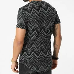 Acheter ✔️ Tee 👚 Shirt Oversize DD18 Noir Gris Anthracite de John H ❤️ -John H Soldes john h 300108 DD18 BLACK ASH 20220126T160504 04