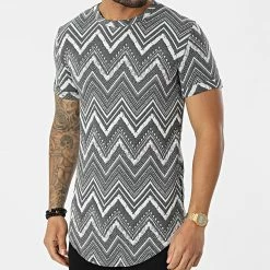 Coupon ⌛ Tee 👚 Shirt Oversize DD18 Blanc Gris Anthracite de John H 😉