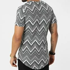 Coupon ⌛ Tee 👚 Shirt Oversize DD18 Blanc Gris Anthracite de John H 😉 -John H Soldes john h 300110 DD18 WHITE ASH 20220126T160429 04