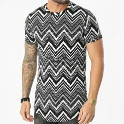 Budget ✔️ Tee 👕 Shirt Oversize DD18 Noir Blanc de John H 😍