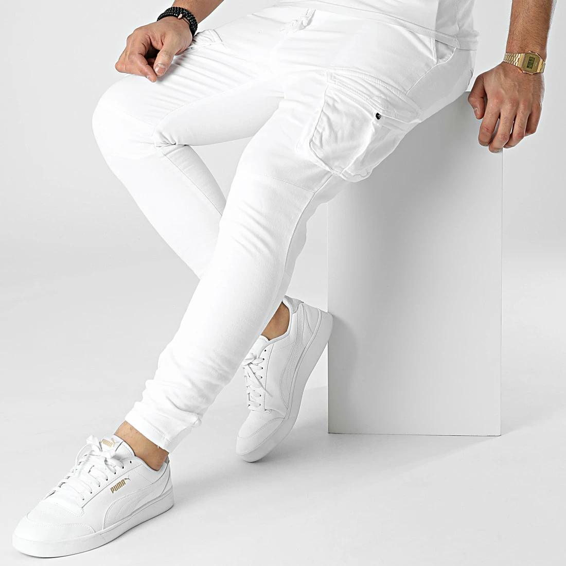 Bon marché ⭐ Jogger Pant Slim 5536 Blanc de John H 😉 5 Bon marché ⭐ Jogger Pant Slim 5536 Blanc de John H 😉 – Image 3
