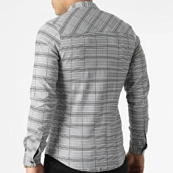 Remise 🔥 Chemise Manches Longues A Carreaux S2212 Gris de John H 🎁 -John H Soldes john h 304857 S2212 GRAY 20220223T140842 04