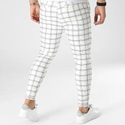 Meilleure affaire ✨ Pantalon A Carreaux P5543 Blanc de John H 🎉 -John H Soldes john h 304869 P5543 WHITE 20220221T154709 04